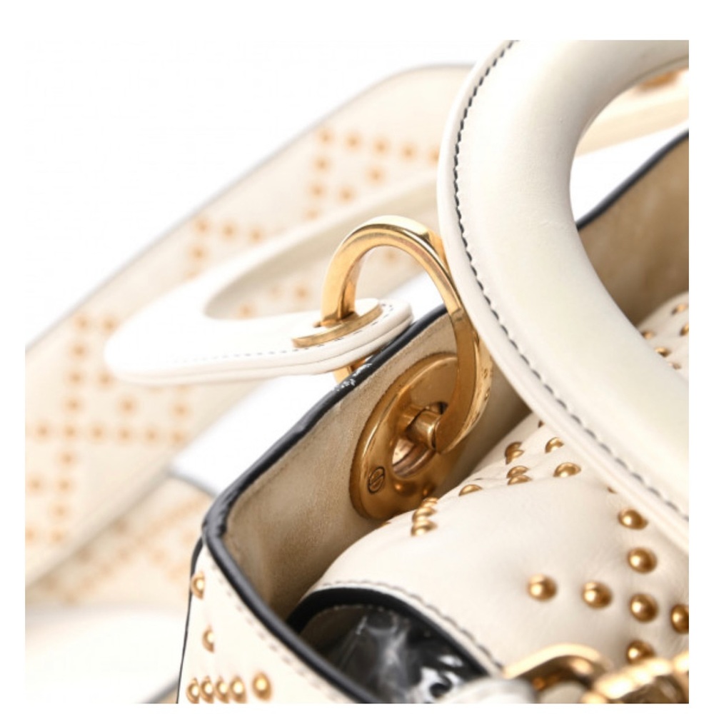 Christian Dior calfskin cannage brass studded medium Lady DIOR - Picture 13 of 13